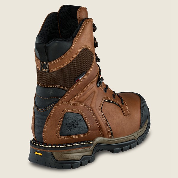 Red Wing Safety Boots Mens Brown/Black - Flexforce® - 8-inch Waterproof Toe - 0167392-DA